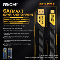WeKome WDC-190a Mecha Series 6A Super Fast Charging Cable(USB to Type-C)